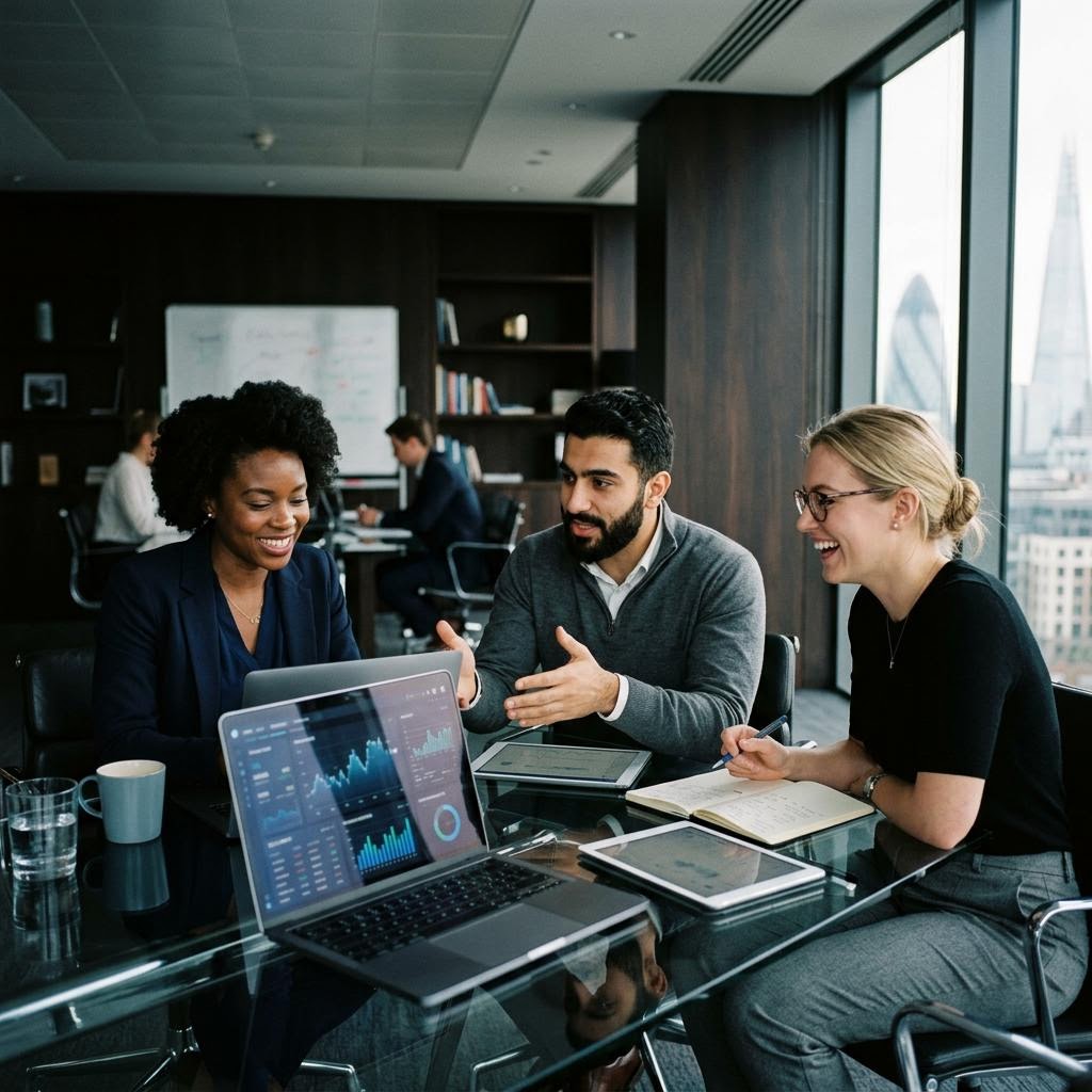 Telleverdom analytikerteam samarbeider om markedsstrategi